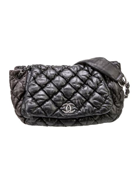 chanel bubble quilted accordion flap bag|More.